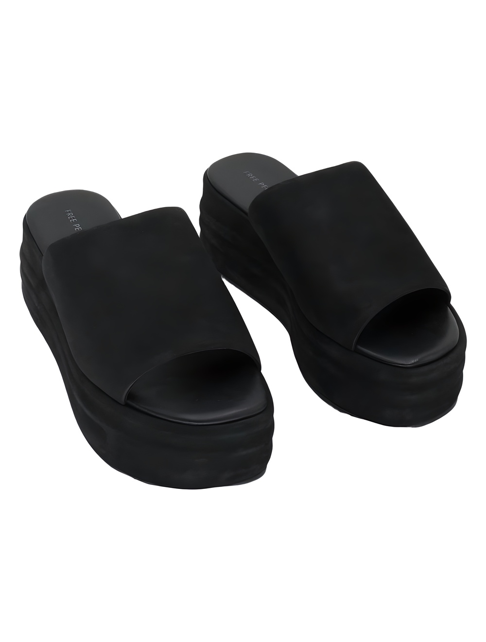 Free People Harbor Flatform Black Slide Sandals Size 7.5M